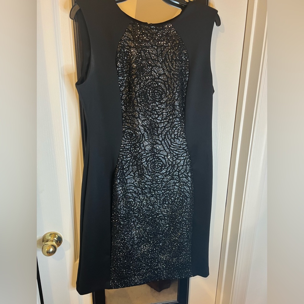 Black sparkly dress.